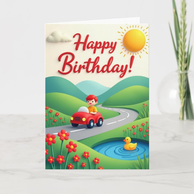 Carte d'anniversaire 3D ludique (Devant)