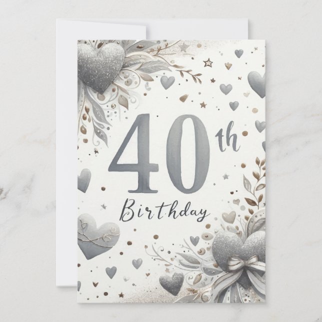 Carte d'anniversaire 40 ans (Devant)