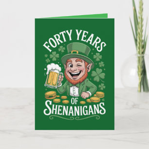 Carte d'anniversaire 40 ans de la Saint-Patrick