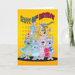 Carte d'anniversaire 40e - Moonies Doodlematoons