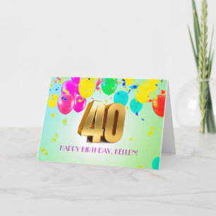 Carte d'anniversaire 40e sur mesure