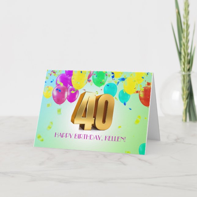 Carte d'anniversaire 40e sur mesure (Devant)
