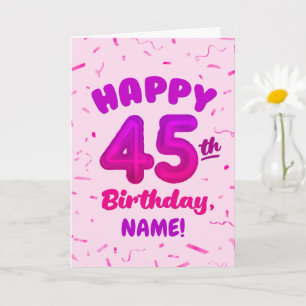 Carte d'anniversaire 45 ans avec nom personnalisé