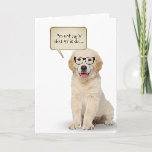 Carte d'anniversaire 45 ans pour chiot Retriever d