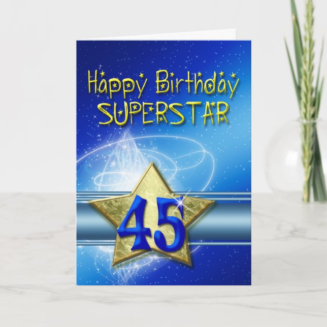 Carte d'anniversaire 45e pour Superstar (Devant)