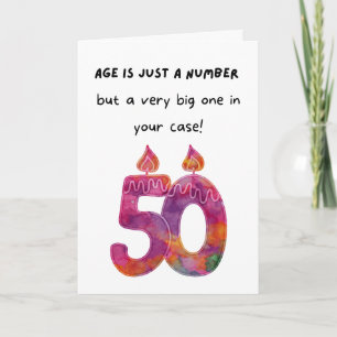Carte d'anniversaire 50 ans Age est juste un nombr