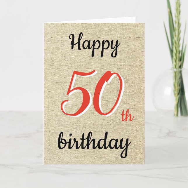 Carte d'anniversaire 50 ans écriture joyeux annive (Devant)