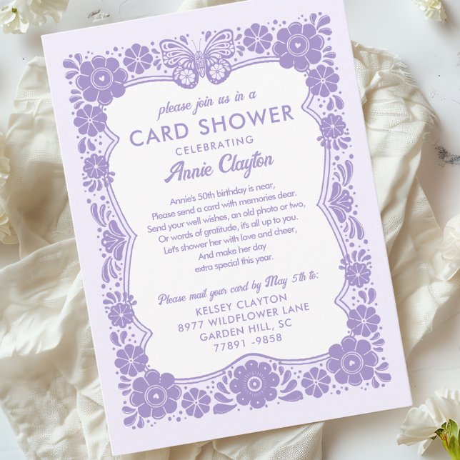 Carte d'anniversaire 50 ans Fleurs violettes par c (Créateur téléchargé)