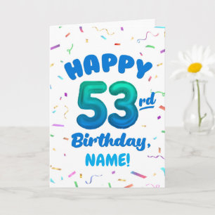 Carte d'anniversaire 53 ans avec nom personnalisé