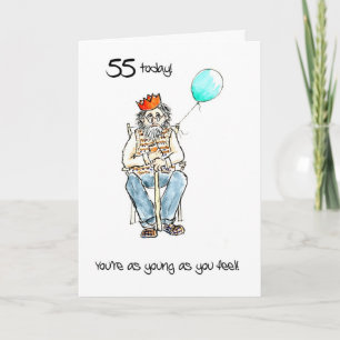 Carte d'anniversaire 55e légende pour un homme