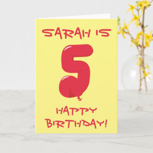 Carte d'anniversaire 5 ans - Enfants Personnalisée