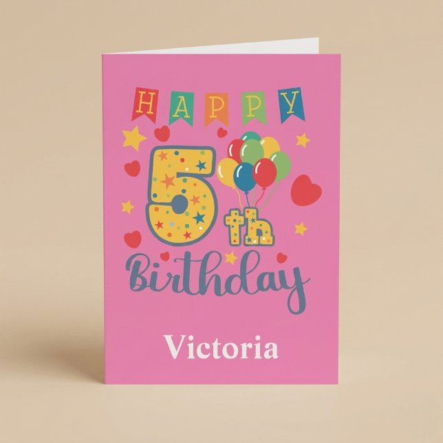Carte d'anniversaire 5 ans joyeux (Créateur téléchargé)