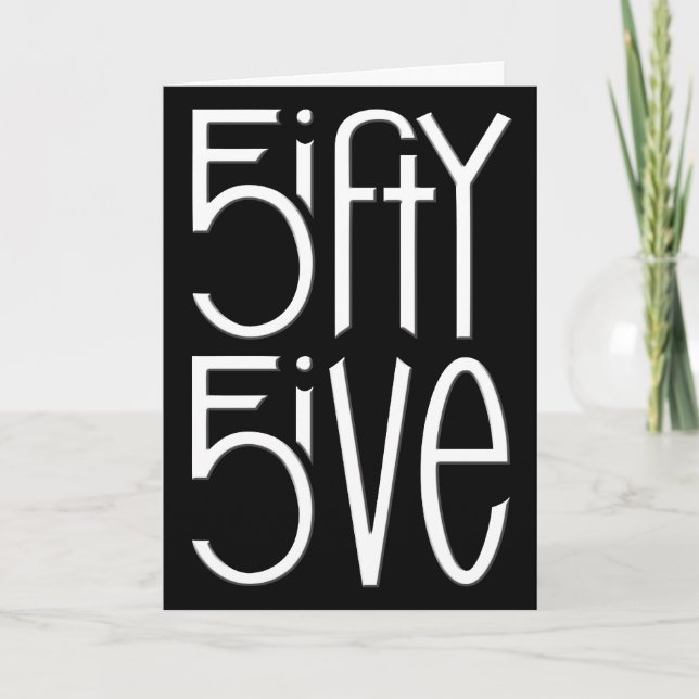 Carte d'anniversaire 5cinquante 5ive blanche (Devant)