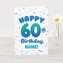 Carte d'anniversaire 60 ans avec nom personnalisé