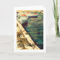 Carte d'anniversaire 60 ans - Bateaux bleus