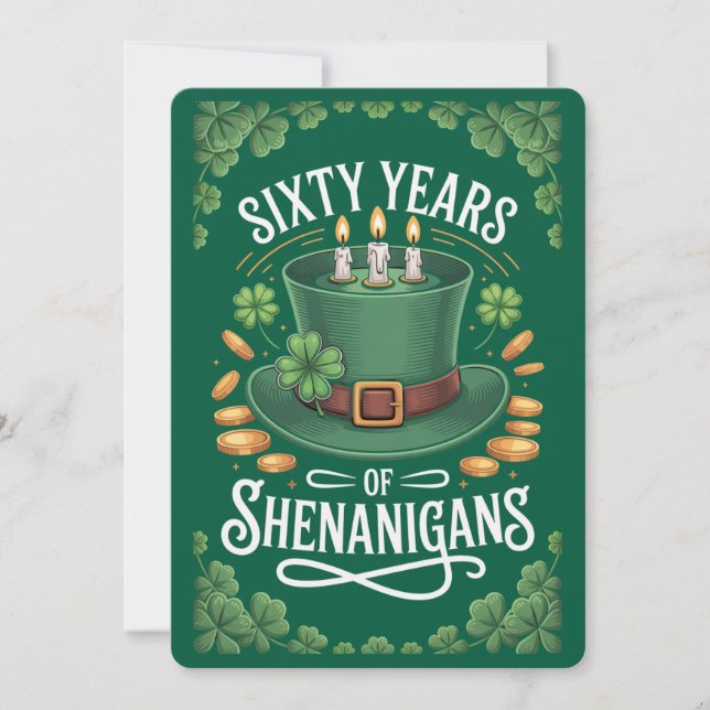Carte d'anniversaire 60 ans de la Saint-Patrick (Devant)