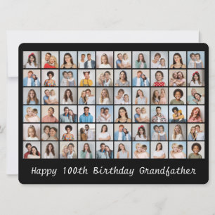 Carte d'anniversaire 60 photos collage avec âge et