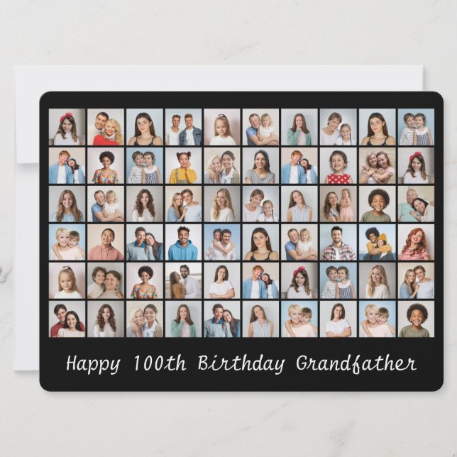 Carte d'anniversaire 60 photos collage avec âge et (Devant)