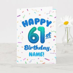 Carte d'anniversaire 61 ans avec nom personnalisé