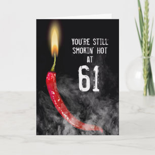 Carte d'anniversaire 61 ans Red Hot Pepper