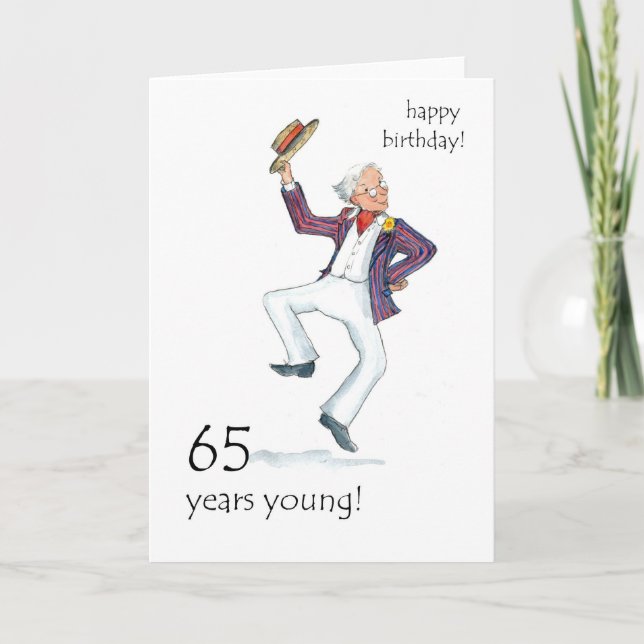 Carte d'anniversaire 65e - Man Dancing (Devant)