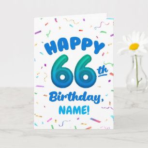 Carte d'anniversaire 66 ans avec nom personnalisé
