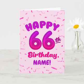 Carte d'anniversaire 66 ans avec nom personnalisé