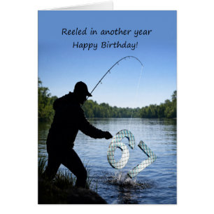 Carte d'anniversaire 67 ans pour un pêcheur