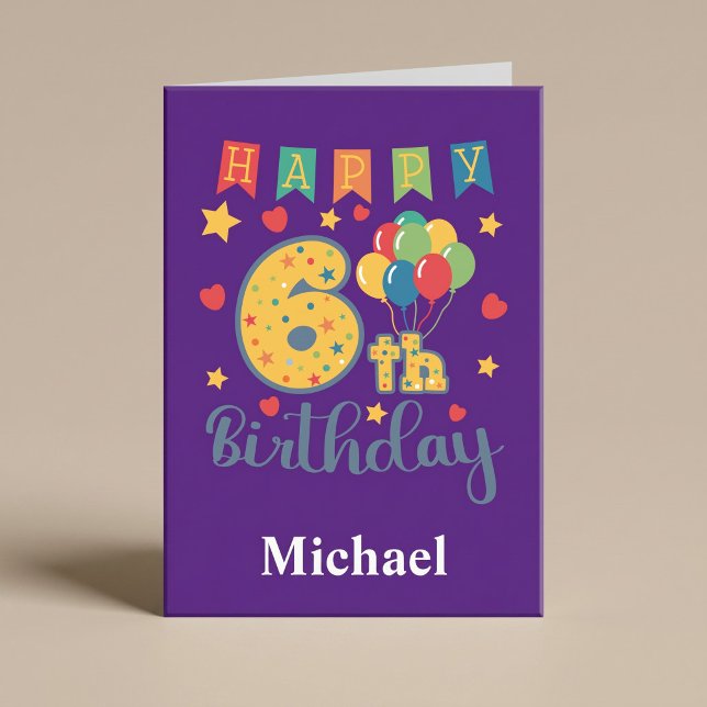 Carte d'anniversaire 6 ans joyeux (Créateur téléchargé)