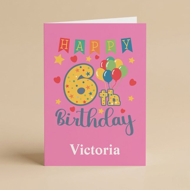 Carte d'anniversaire 6 ans joyeux (Créateur téléchargé)