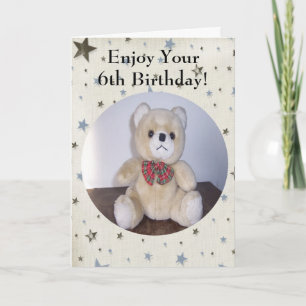 Carte d'anniversaire 6 Teddy Bear Design
