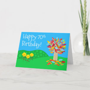 Carte d'anniversaire 70 ans d'arbre d'automne nouv