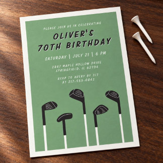 Carte d'anniversaire 70 ans minimaliste vert sauge