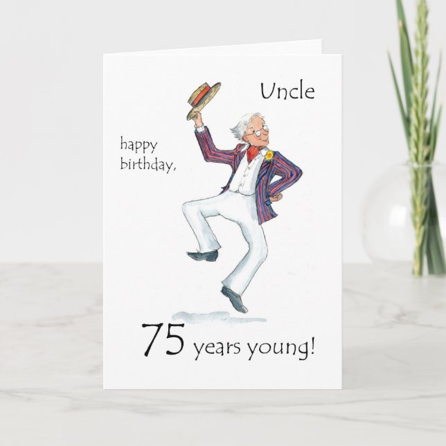 Carte d'anniversaire 75e pour un oncle (Devant)