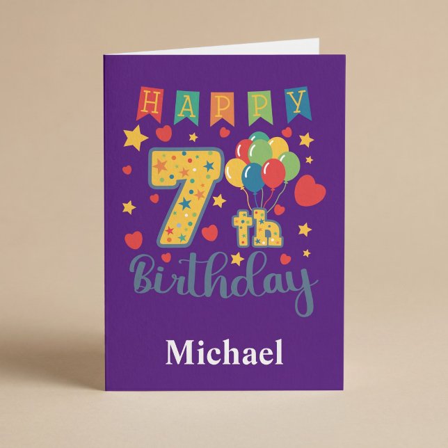 Carte d'anniversaire 7 ans joyeux (Créateur téléchargé)