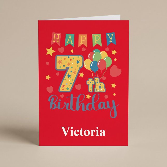 Carte d'anniversaire 7 ans joyeux (Créateur téléchargé)