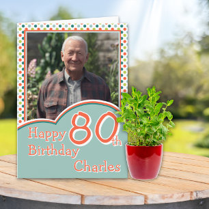 Carte d'anniversaire 80 ans avec une photo