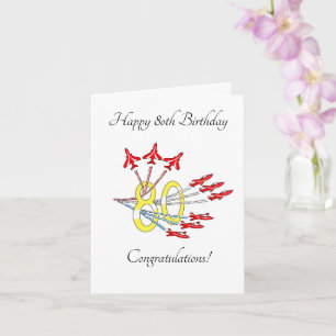 Carte d'anniversaire 80 ans Red Jet Planes