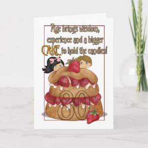 Carte d'anniversaire 80e - Humour - Gâteau