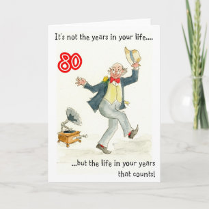 Carte d'anniversaire 80e "La vie dans vos années"
