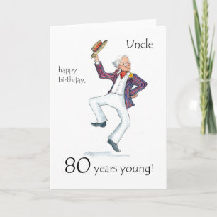 Carte d'anniversaire 80e pour un oncle