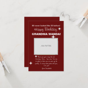 Carte d'anniversaire 80e Salutation Maroon Style É