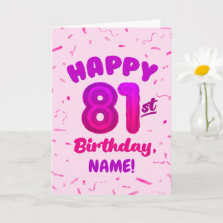 Carte d'anniversaire 81 ans avec nom personnalisé