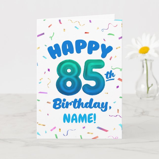 Carte d'anniversaire 85 ans avec numéro personnali (Petite plante)
