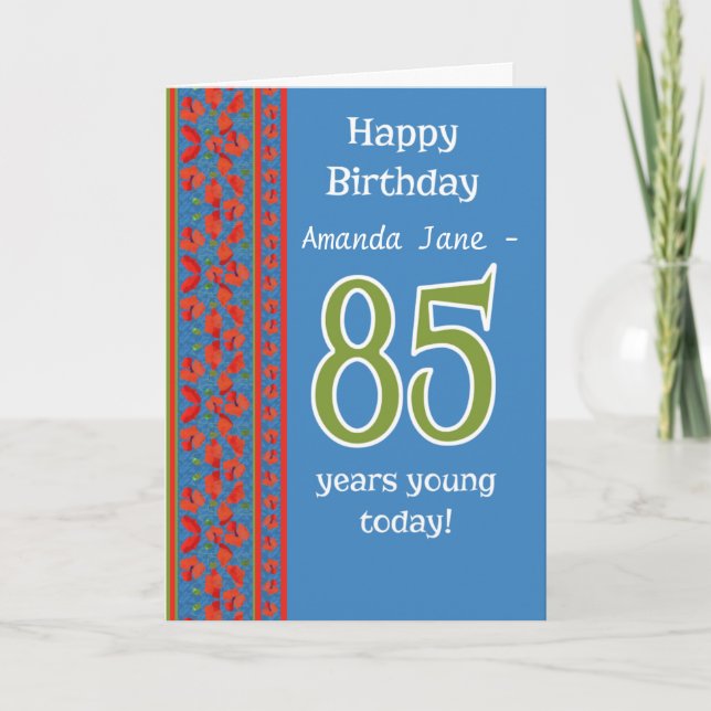 Carte d'anniversaire 85th Front Red Field (Devant)