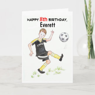Carte d'anniversaire 8 à personnaliser - Footballe
