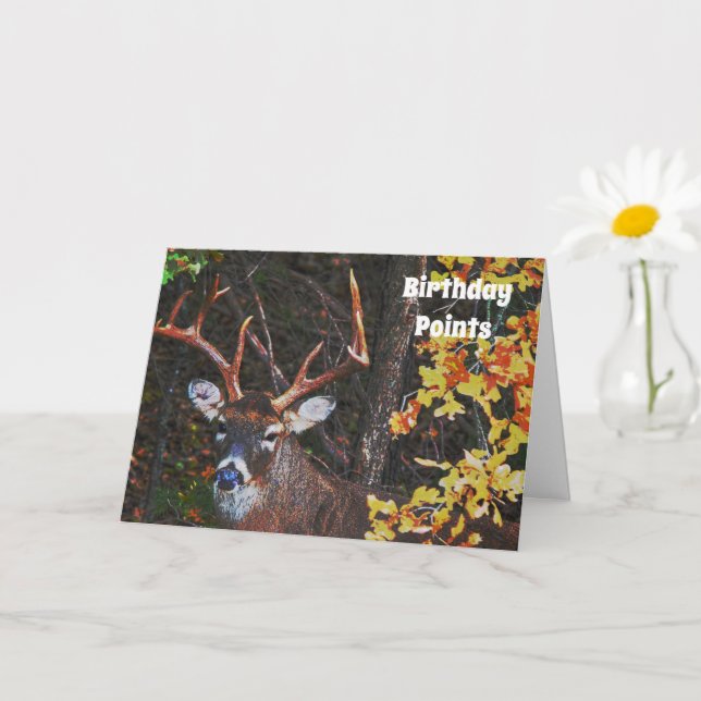 Carte d'anniversaire 8 Point Buck Deer (Petite plante)
