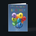 Carte d'anniversaire 8e ballons colorés Brother<br><div class="desc">Créé à partir d'une photo originale de Studio Porto Sabbia ! Cette carte d'anniversaire de ballons colorés est disponible en tant que carte d'anniversaire spécifique à l'âge de 1 à 12 ans,  dans différentes langues,  pour diverses relations (familiales) spécifiques et comme invitation de fête d'anniversaire.</div>