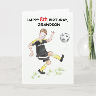 Carte d'anniversaire 8e pour un petit-fils - Footb