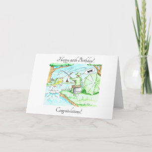 Carte d'anniversaire 90 ans sur le thème de la pêc